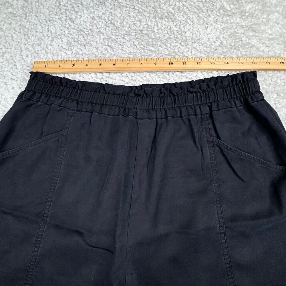 Elizabeth And James Black Paperbag High Waist Short